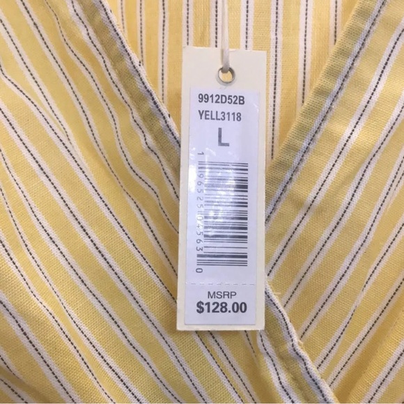 Max Studio Women’s Yarn Dye 3/4-Sleeve Mini Dress, Yellow size Small (like new) - Picture 4 of 16